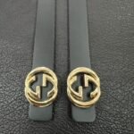 Oval GG LadiesBlack Only Ladies Women Leather Belt Adjustable belts Automatic Belts Belt for Business fashion belt ceinture hommes
