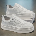 New Style Men's Shoes Small White Shoes Breathable and Versatile Version Pure White Men's Sports Leisure Board Shoes